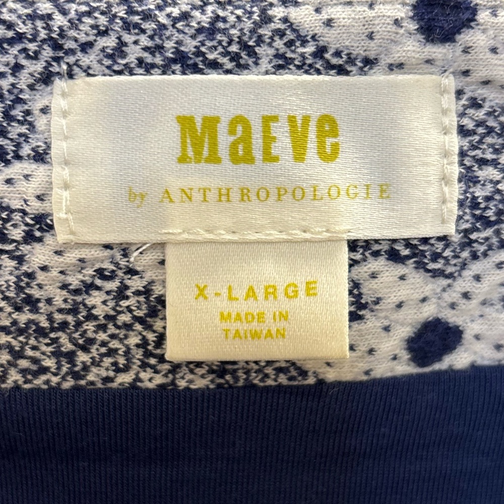 Anthropologie Maeve Blue Floral Zip-Front Midi Skirt Size XL - Picture 2 of 15